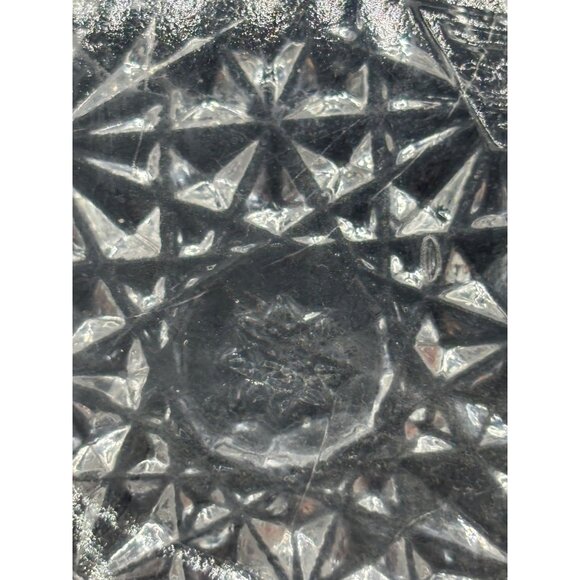 2 Vintage Eapg Crystal Clear Glass Nappy Dish Saw tooth edge Deep Cut - Picture 9 of 13